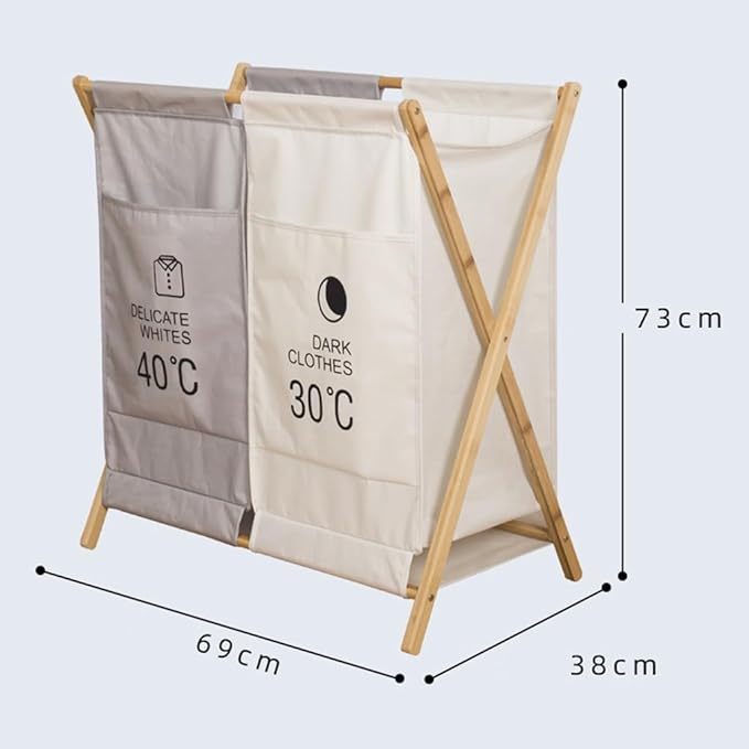 Panier à linge double compartimenté