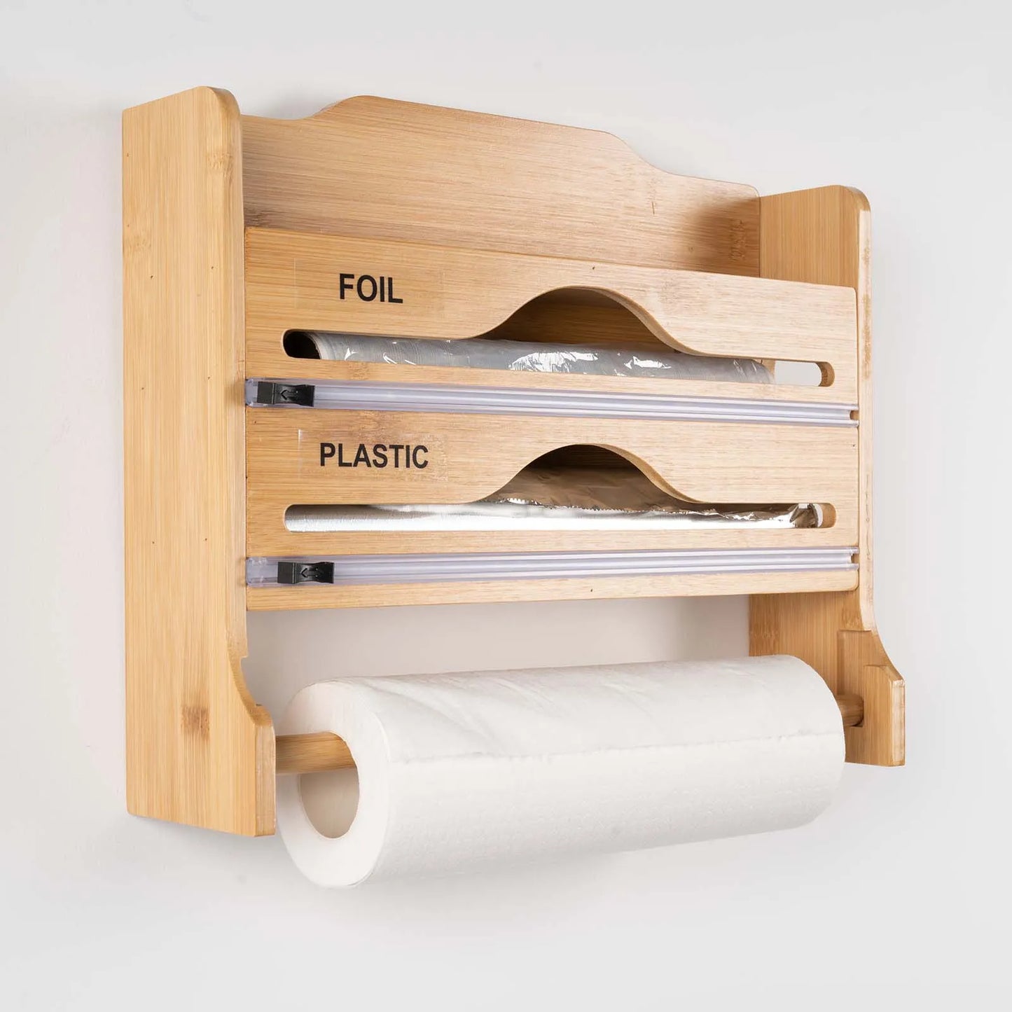 Porte-papier 4 en 1 en bambou