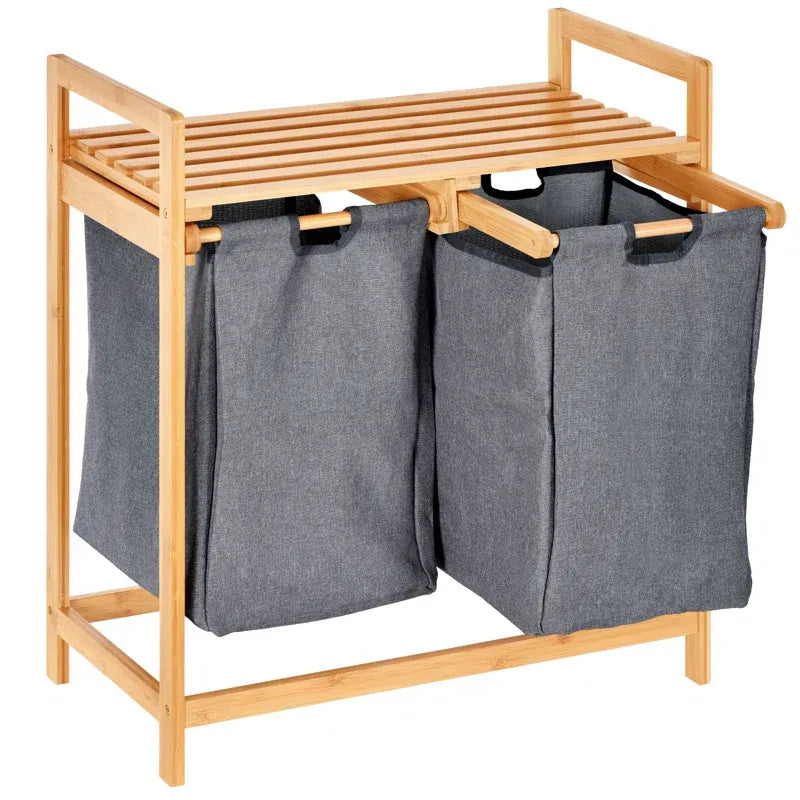 Panier à linge en bambou - Gris