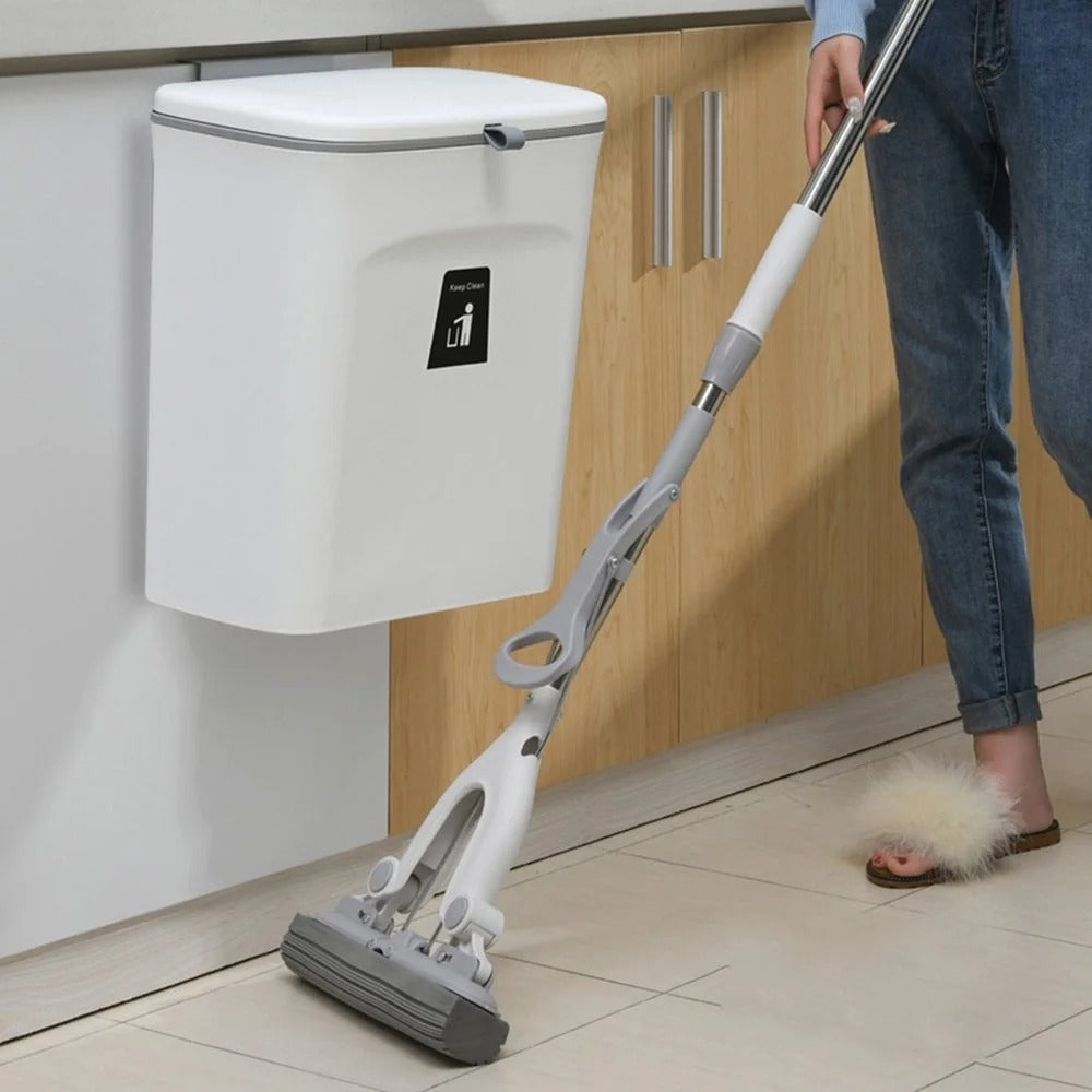 Poubelle de cuisine murale avec couvercle double ouverture