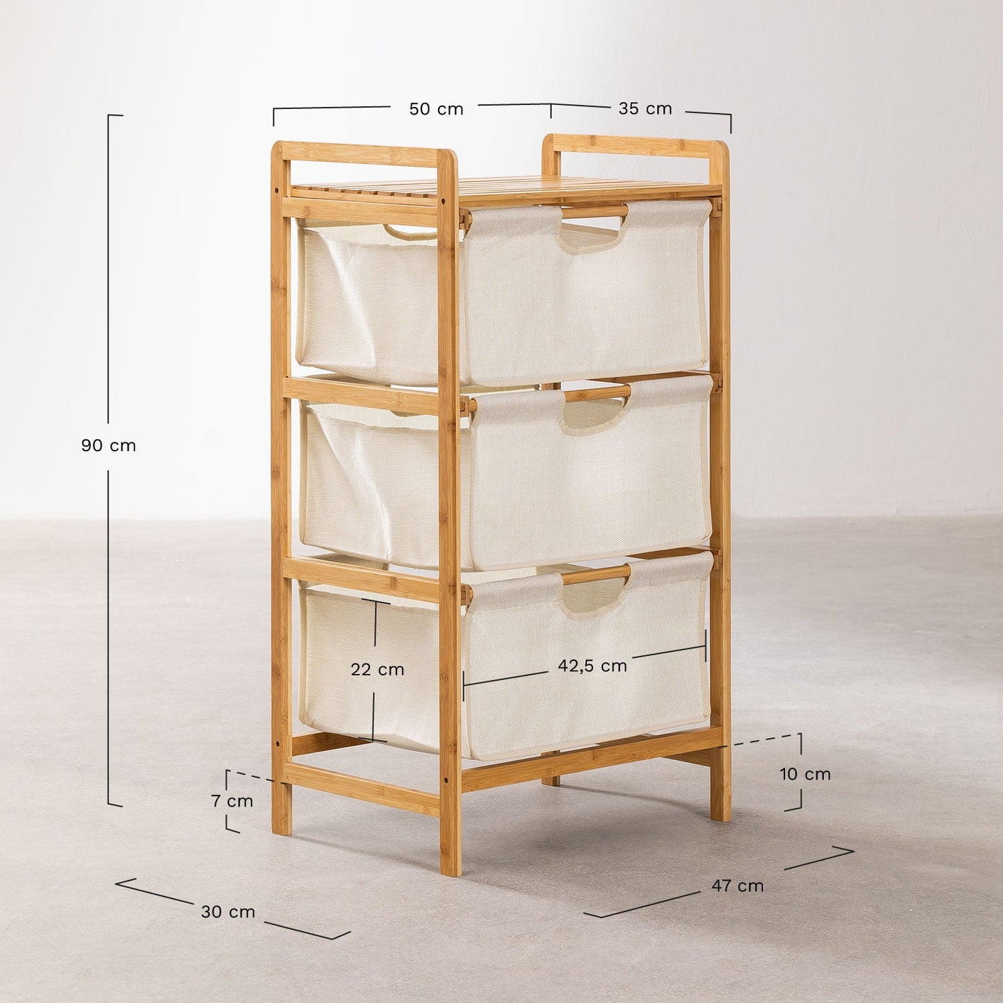 Retreat meuble 3 paniers