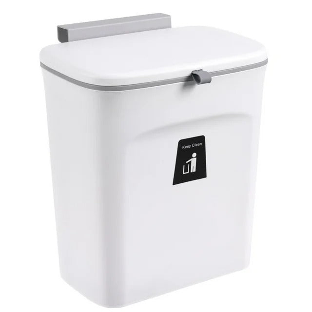 Poubelle de cuisine murale avec couvercle double ouverture