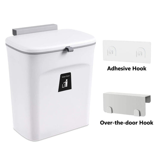 Poubelle de cuisine murale avec couvercle double ouverture