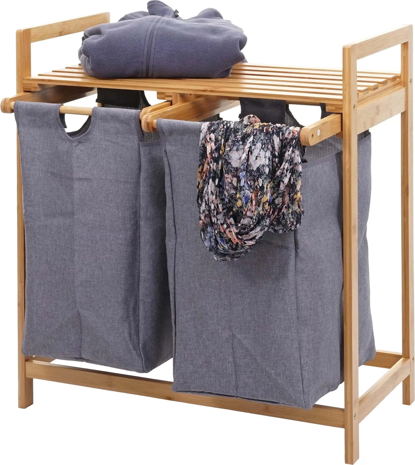 Panier à linge en bambou - Gris